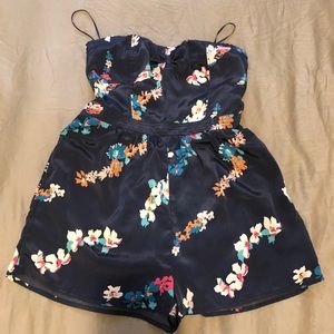 Strapless Floral Romper